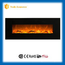 50" black glass wall mounted electric fireplace large room heater